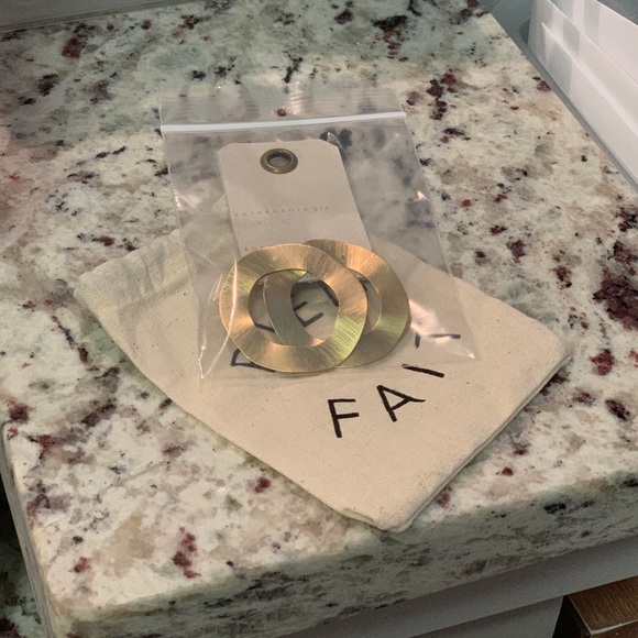 NEW Anthropologie Gold Stud Circle Earrings - Picture 3 of 5